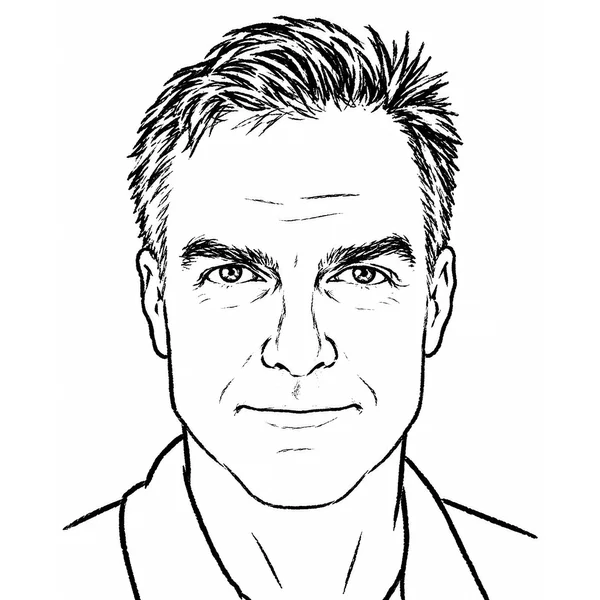 Line drawing of Cal Westermann, editor of Future West