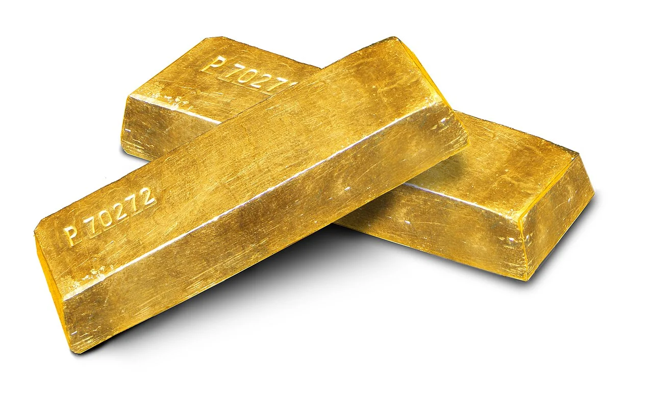 Storing gold and silver: two gold bars